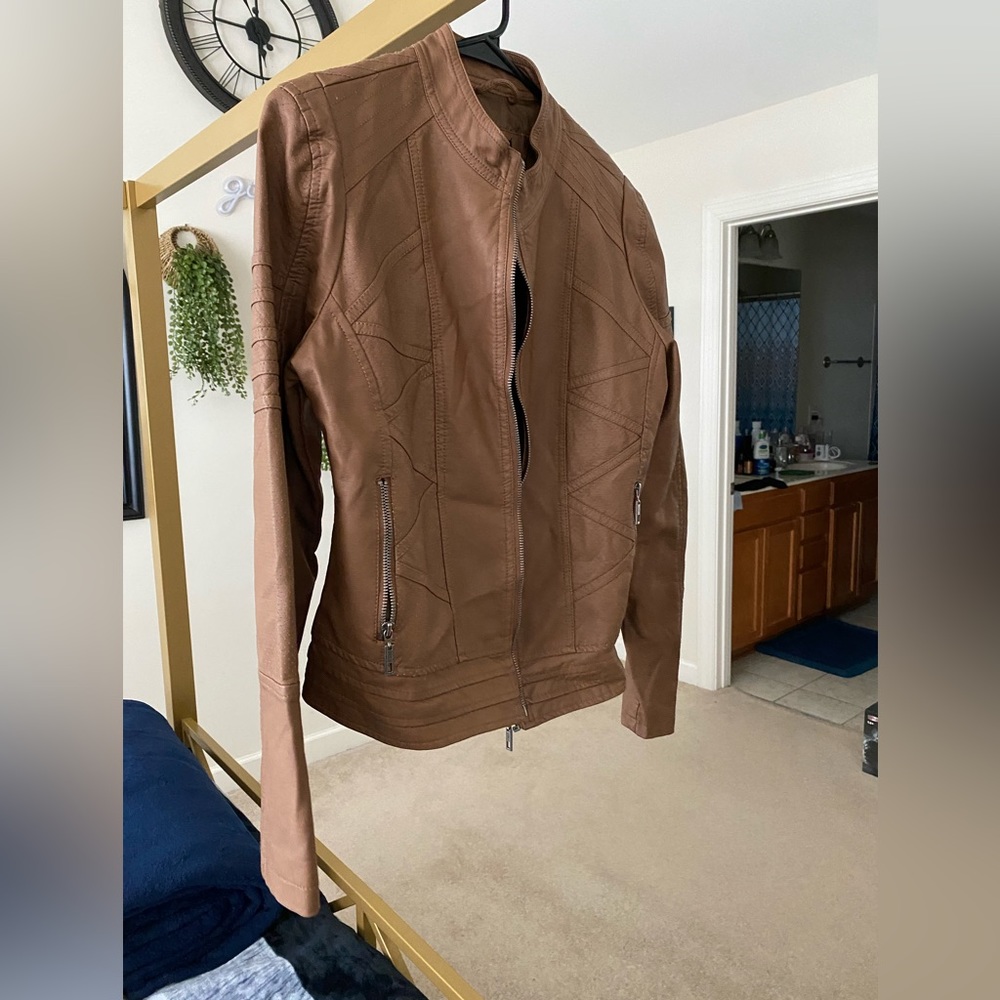 Leather brown jacket